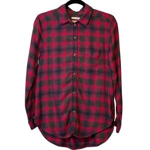 ✨American Eagle Outfitters Plaid Flannel‎ Shirt Womens Med Boyfriend Fit Trendy